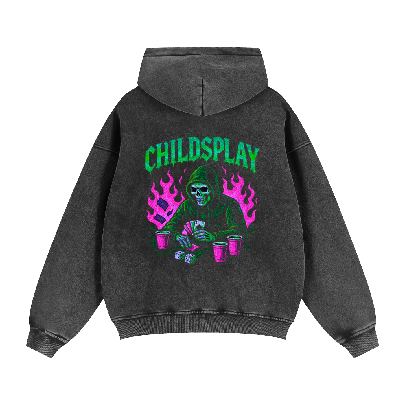 "Gambler" Zip-Through Boxy Fleece Hoodie