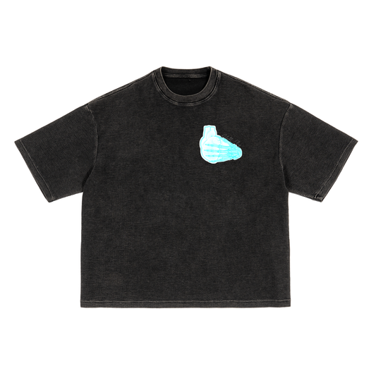 "Childsplay" Waffle-Texture Washed Boxy T-Shirt