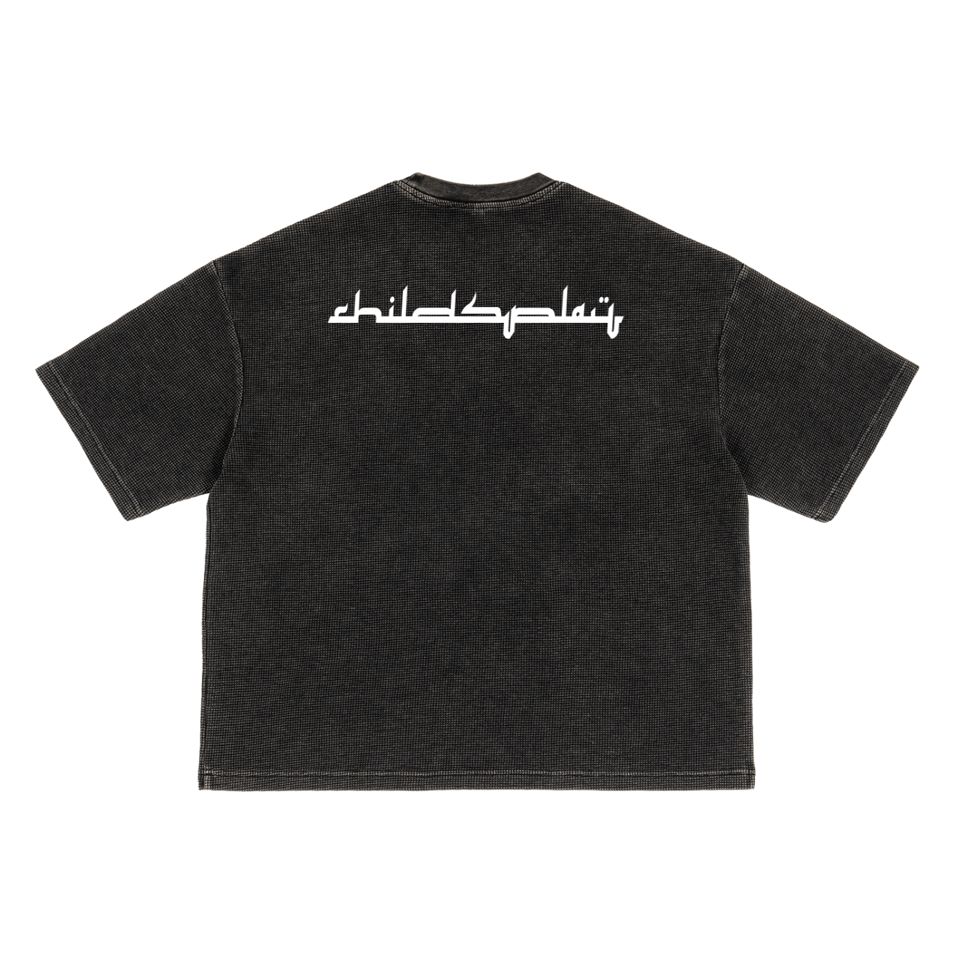 "Childsplay" Waffle-Texture Washed Boxy T-Shirt