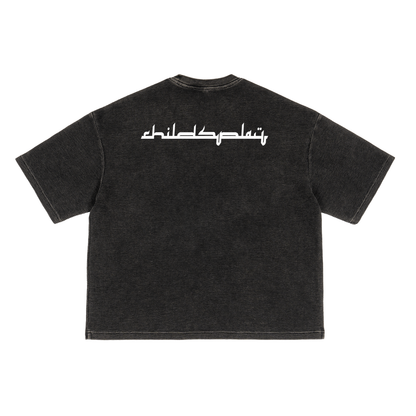 "Childsplay" Waffle-Texture Washed Boxy T-Shirt