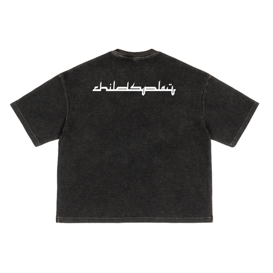 "Childsplay" Waffle-Texture Washed Boxy T-Shirt